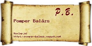 Pomper Balázs névjegykártya